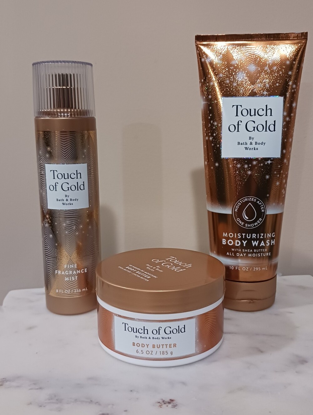 B&BW 3PC Touch Of Gold Body Wash Butter Mist